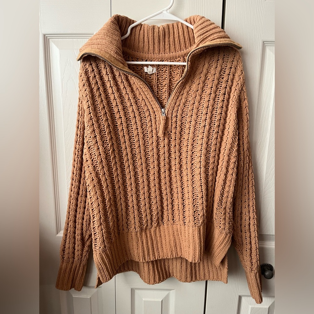 Aerie Camel Cowl Neck Sweater